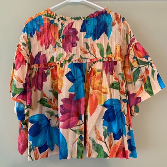 Women's Farm Rio Marys Garden Blouse Large - Picture 3 of 5